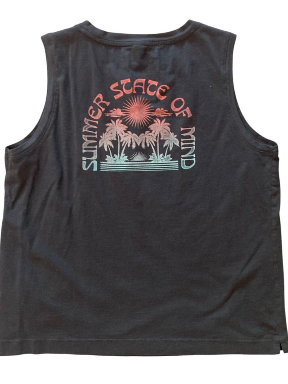 Women's OLD NAVY Graphic Tee Muscle Tank Top SUMMER STATE OF MIND Sz Large Tall